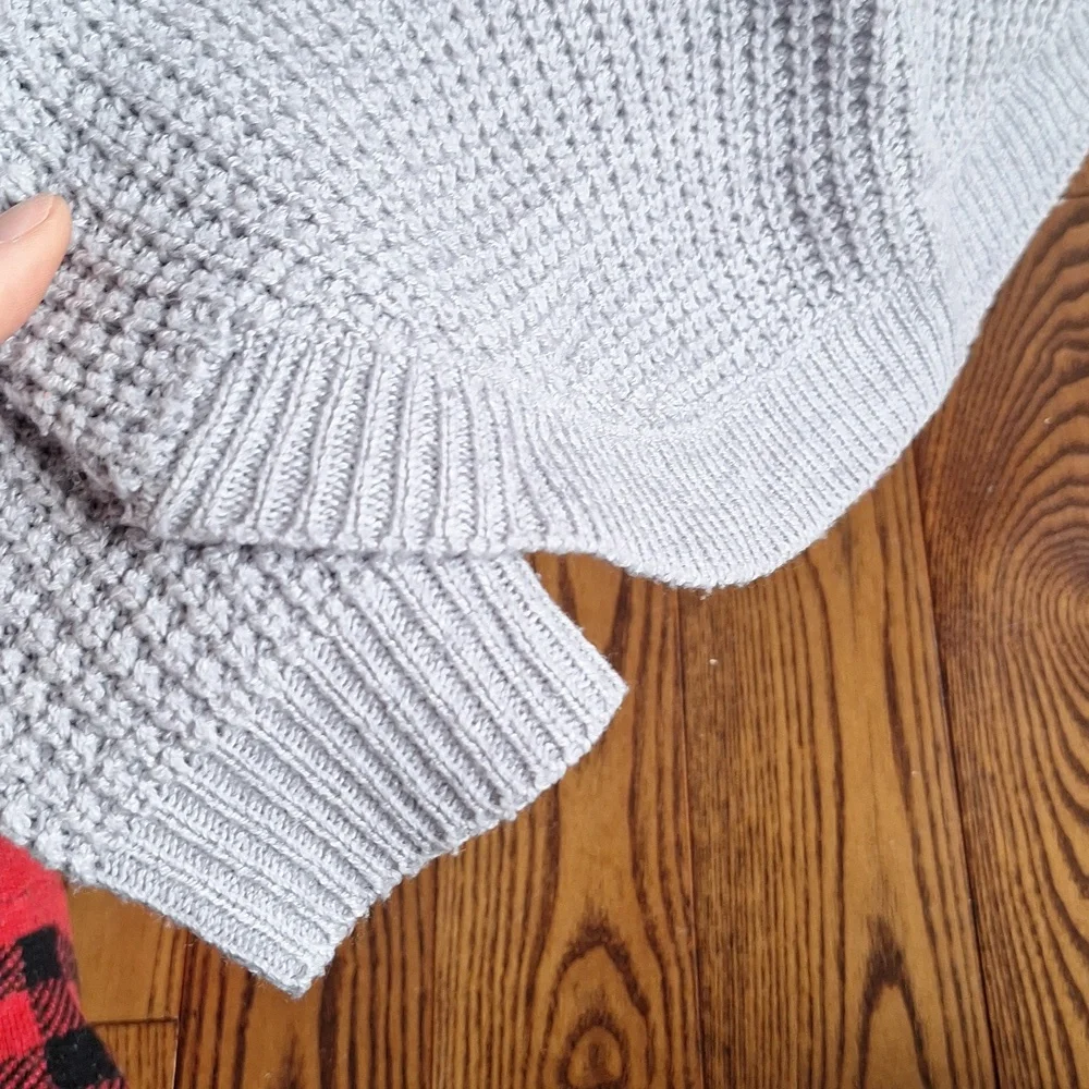 Revamped Lilac Waffleknit Crew Neck Sweater - Picture 5 of 8